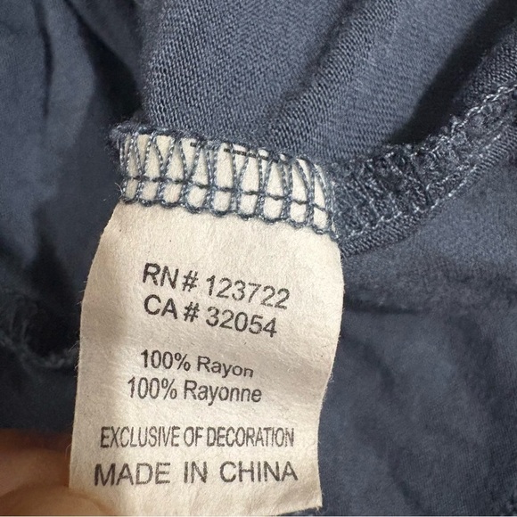 Anthropologie One September Beaded Tie Front Blouse Blue Sz Pet. Boho Fairy Y2K - Picture 13 of 14